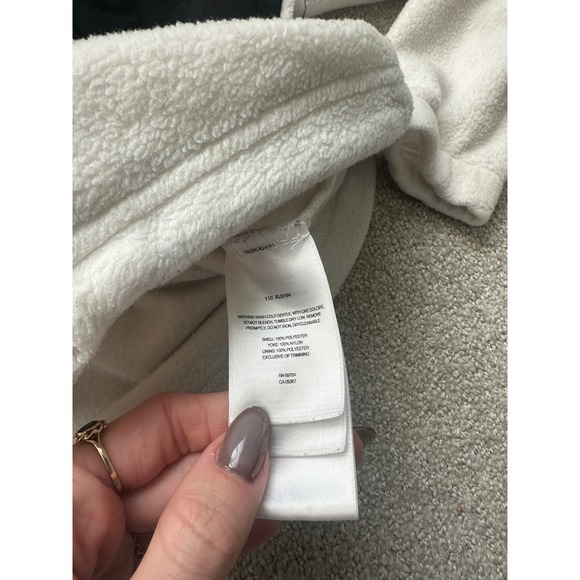 Columbia Womens Fleece Jacket White Black Color Block Full Zip Size Medium - Picture 4 of 8